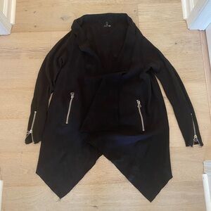 Joes Jeans Black Sweater Size Medium. Cardigan with Zippers